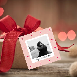 Etiquetas Para Recuerdos Feliz Día de San Valentín | Corazón rosa y rojo |