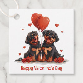 Etiquetas Para Recuerdos Feliz Día de San Valentín, perros Rottweiler