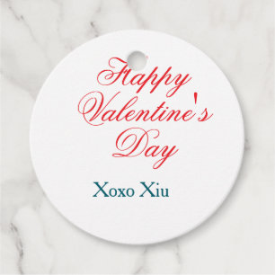 Etiquetas Para Recuerdos Feliz día de San Valentín rojo azul xoxo amor nomb