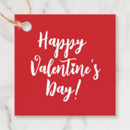 Etiquetas Para Recuerdos Feliz Día de San Valentín tipografía roja moderna 