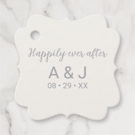 Etiquetas Para Recuerdos Feliz día después de la Boda Pearl White Silver