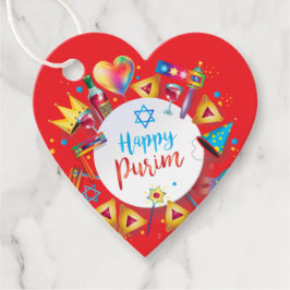 Etiquetas Para Recuerdos Feliz Festival de Purim Colorida Decoración Vintag