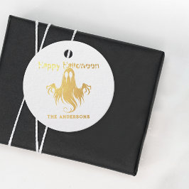 Etiquetas Para Recuerdos Feliz Fiesta de disfraces fantasma de Halloween