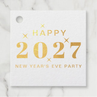 Etiquetas Para Recuerdos Feliz Fiesta de Nochevieja 2027 Azul