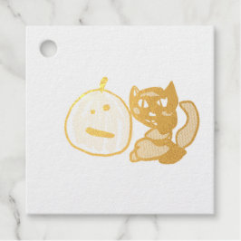 Etiquetas Para Recuerdos Feliz gato negro de Jack o Lantern verde