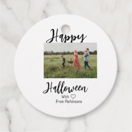 Etiquetas Para Recuerdos Feliz Halloween agregar nombre de familia foto sim