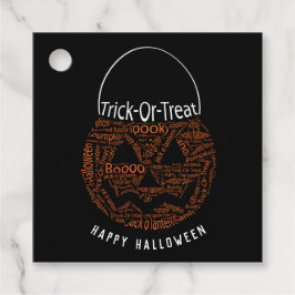 Etiquetas Para Recuerdos Feliz Halloween Jack O Lantern Word Art Black