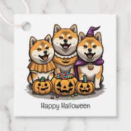 Etiquetas Para Recuerdos Feliz Halloween Shiba Inu Dogs