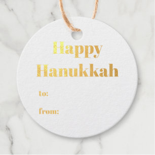 Etiquetas Para Recuerdos Feliz Hanukkah azul blanco a la modernidad simple