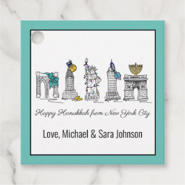 Etiquetas Para Recuerdos Feliz Hanukkah desde Nueva York, NYC Chanukah