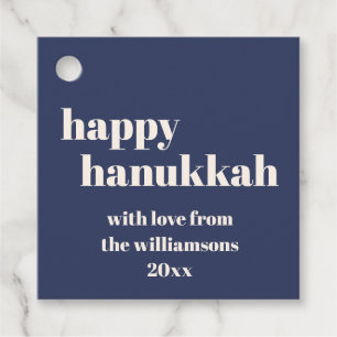 Etiquetas Para Recuerdos Feliz Hanukkah, la marina moderna, azul personaliz