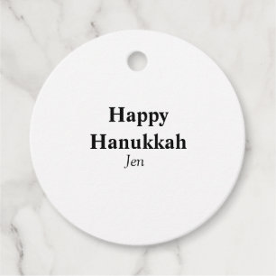 Etiquetas Para Recuerdos Feliz Hanukkah tu nombre imagen de texto editable