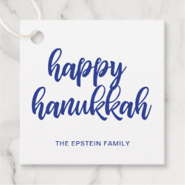 Etiquetas Para Recuerdos Feliz Hanukkah vacaciones azules modernas