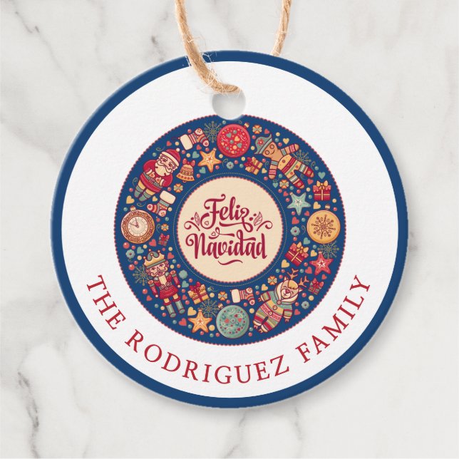 Etiquetas Para Recuerdos Feliz Navidad (Anverso)