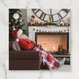 Etiquetas Para Recuerdos Feliz Navidad acogedor chimenea Santa Personalizad