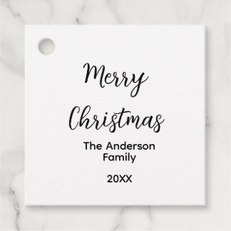 Etiquetas Para Recuerdos Feliz Navidad añadir apellido año texto personaliz