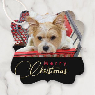 Etiquetas Para Recuerdos Feliz Navidad Cachorro Fotográfico Carro De Compra