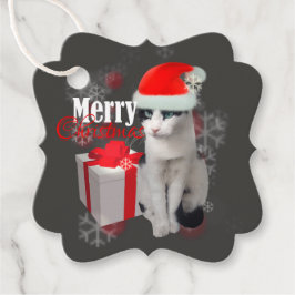 Etiquetas Para Recuerdos Feliz Navidad Cat y Pack