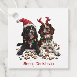 Etiquetas Para Recuerdos Feliz Navidad Cocker Spaniel Dogs