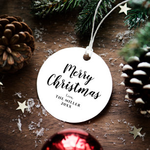 Etiquetas Para Recuerdos Feliz Navidad en blanco y negro