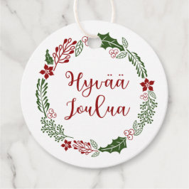Etiquetas Para Recuerdos Feliz Navidad finlandesa, Hyvää joulua, Personaliz