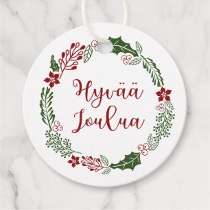 Etiquetas Para Recuerdos Feliz Navidad finlandesa, Hyvää joulua, Personaliz