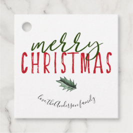 Etiquetas Para Recuerdos Feliz Navidad Mano Lettering Watercolor Holly