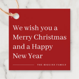 Etiquetas Para Recuerdos Feliz Navidad moderna tipo vacaciones de regalo