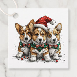 Etiquetas Para Recuerdos Feliz Navidad Pembroke Corgi galés cachorros