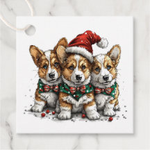 Feliz Navidad Pembroke Corgi galés cachorros