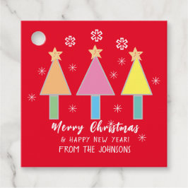 Etiquetas Para Recuerdos Feliz Navidad Pop Art Familia Nombre Cute Moderno