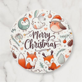 Etiquetas Para Recuerdos Feliz Navidad Robins y zorros
