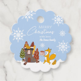 Etiquetas Para Recuerdos Feliz Navidad Snowflets Fox Animal