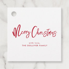 Etiquetas Para Recuerdos Feliz Navidad | Tipografía roja