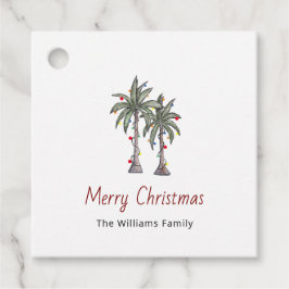 Etiquetas Para Recuerdos Feliz Navidad Tropical Palm Trees Fiesta de Navida