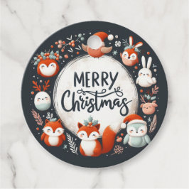 Etiquetas Para Recuerdos Feliz Navidad, zorras y conejos favorecen a las et