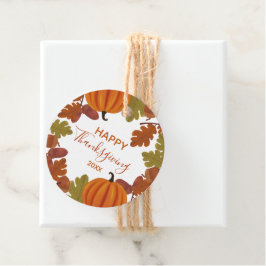 Etiquetas Para Recuerdos Feliz otoño de Acción de Gracias