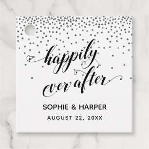 Etiquetas Para Recuerdos Feliz para siempre después de los corazones y el C