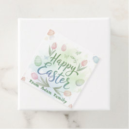 Etiquetas Para Recuerdos Feliz Pascua Acuarela con Letra a Mano