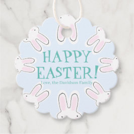 Etiquetas Para Recuerdos Feliz Pascua azul pálido lindo beeking bunnies div