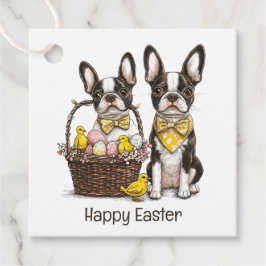 Etiquetas Para Recuerdos Feliz Pascua Boston Terrier Dogs