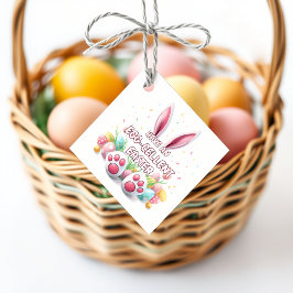 Etiquetas Para Recuerdos Feliz Pascua Conejo Orejas y Pies
