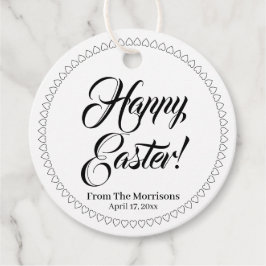 Etiquetas Para Recuerdos Feliz Pascua: corazones blancos negros personaliza