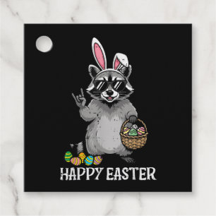 Etiquetas Para Recuerdos Feliz Pascua Mapache Conejo