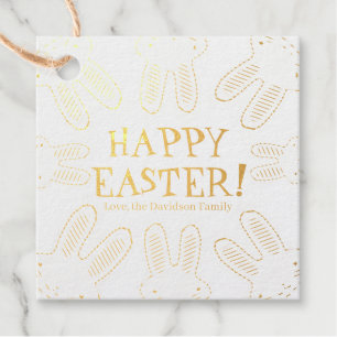 Etiquetas Para Recuerdos Feliz Pascua personalizado blanco verde azulado li