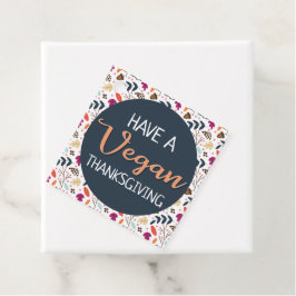 Etiquetas Para Recuerdos Feliz texto vegano de acción de gracias naranja fl