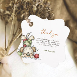 Etiquetas Para Recuerdos Festive Puppy Christmas Winter Dogs Baby Shower 