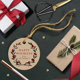 Etiquetas Para Recuerdos Festive Wreath Christmas Holiday