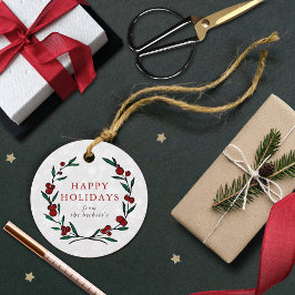 Etiquetas Para Recuerdos Festividad de los Navidades de Wreath
