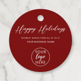 Etiquetas Para Recuerdos Festividad de Navidades rojos con logotipo de nego